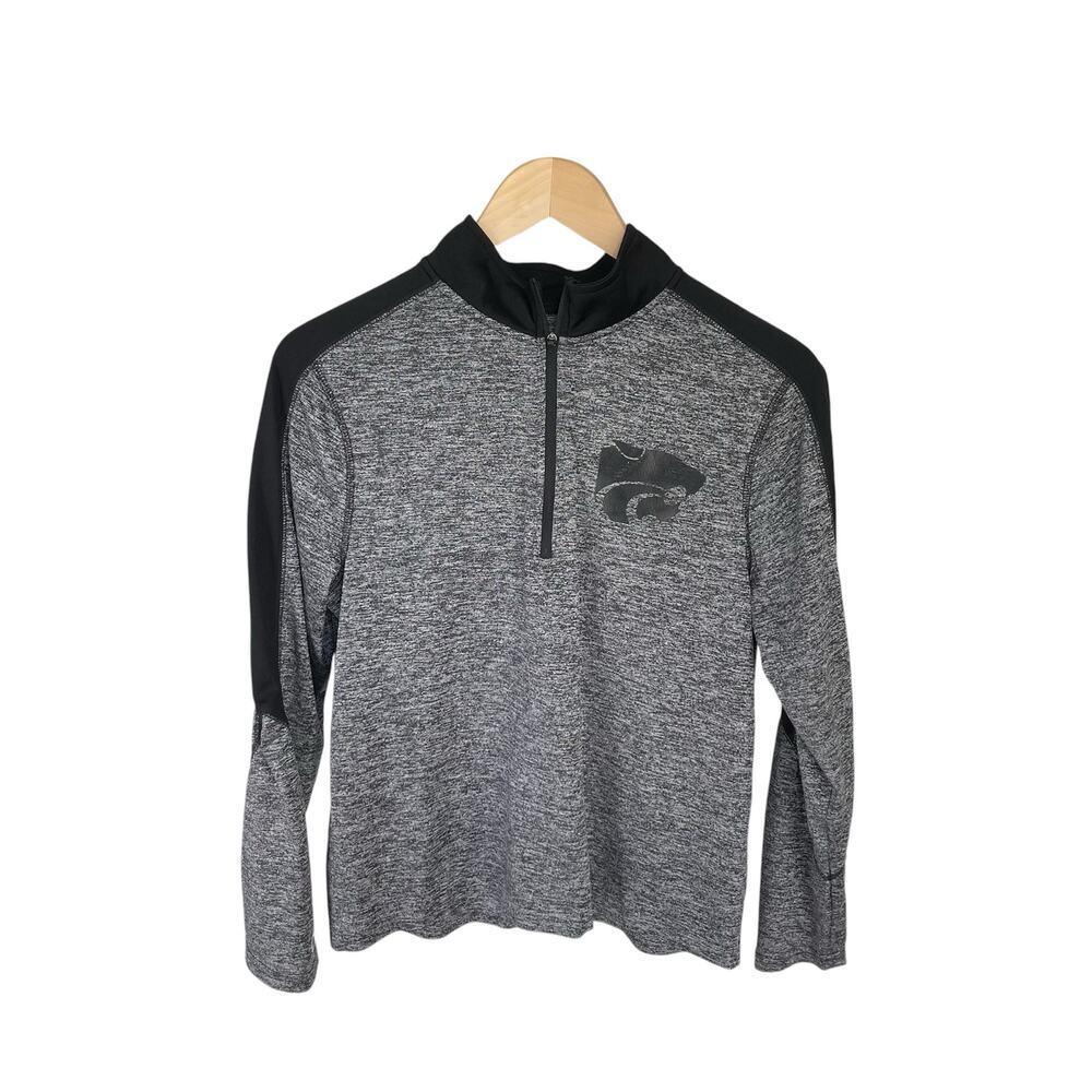 Unisex Youth XL Holloway Gray Black Long Sleeve 3/4 Zip Up Pullover Panther